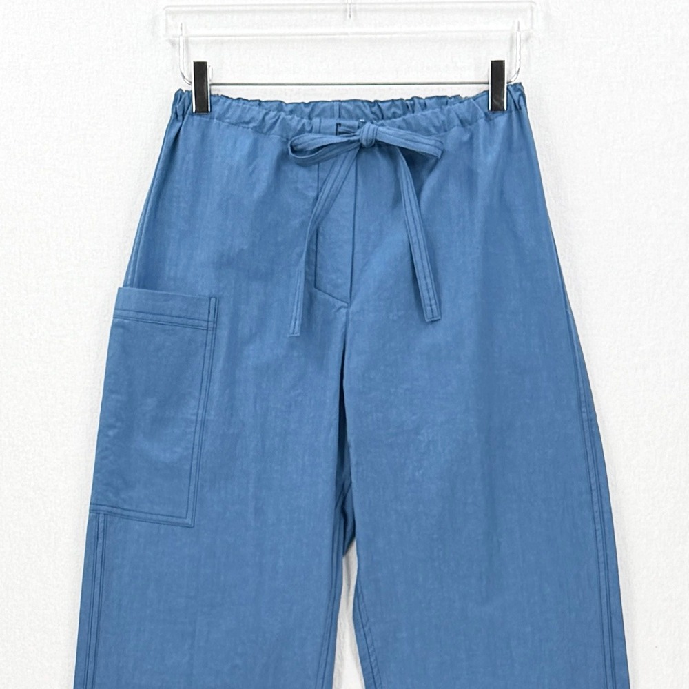 The Little Project Pants Women Small Blue Drawstring Wide Leg Utility Pocket - Picture 8 of 13